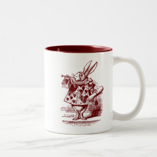 Vintage Alice im Wunderland Weißes Kaninchen Zweifarbige Tasse