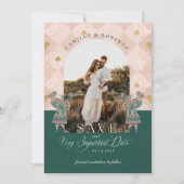 Vintage Alice im Wunderland Wichtiges Foto Save The Date (Vorderseite)