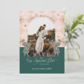 Vintage Alice im Wunderland Wichtiges Foto Save The Date (Stehend Vorderseite)