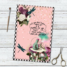 Vintage Alice im Wunderland Wurm-Rose Seidenpapier