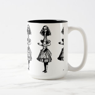 Vintage Alice im Wunderland Zweifarbige Tasse