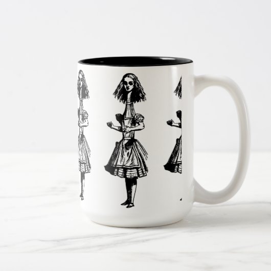 Vintage Alice im Wunderland Zweifarbige Tasse (Rechts)