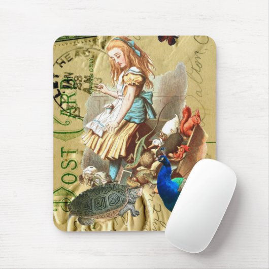 Vintage Alice im Wunderlandcollage Mousepad (Mit Mouse)