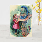 Vintage Alice In Wonderland Card Karte (Gelbe Blume)