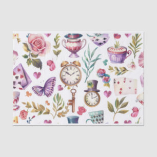 Vintage Alice in Wonderland Leimschnitt Seidenpapier