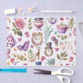 Vintage Alice in Wonderland Leimschnitt Seidenpapier (Handwerk)