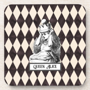 Vintage Alice mit Crown Harlequin Getränkeuntersetzer