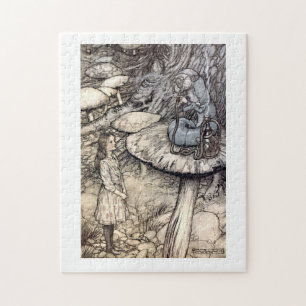 Vintage Alice mit Wasserpfeife rauchendem Schmette Puzzle