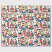 Vintage Alice / Roter Riesenholz / Goldilocks Geschenkpapier (Flach)