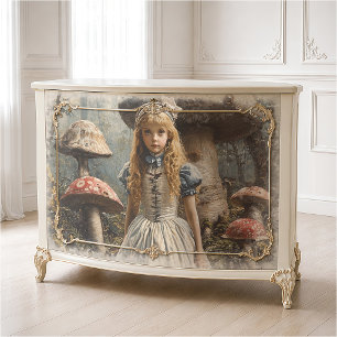 Vintage Alice Surrealer Pilzwald Panorama Seidenpapier