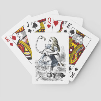 Vintage Alice und die Flamingo Spielkarten