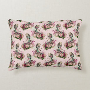 Vintage Alice und rosa Blumen Dekokissen