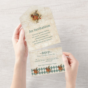 Vintage-Alice-Weißes-Kaninchen-Einladung zum Alles All In One Einladung
