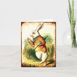 Vintage Alice, weißes Kaninchen Karte