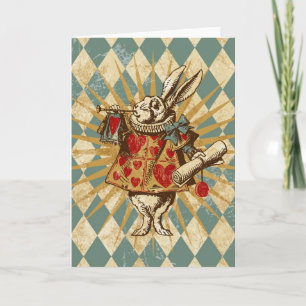 Vintage Alice Weißes Kaninchen Karte