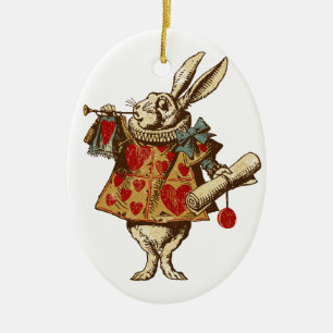 Vintage Alice Weißes Kaninchen Keramikornament