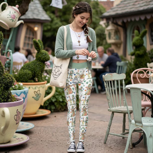 Vintage-Alice-Wunderland-Geschichtenbuch-Muster Leggings