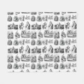 Vintage Alice's Adventures in Wunderland-Muster Fleecedecke (Vorderseite (Horizontal))