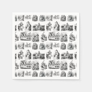 Vintage Alice's Adventures in Wunderland-Muster Serviette