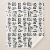 Vintage Alice's Adventures in Wunderland-Muster Sherpadecke (Vorderseite)