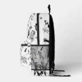 Vintage Alien Comic weiß Bedruckter Rucksack (Rechts)