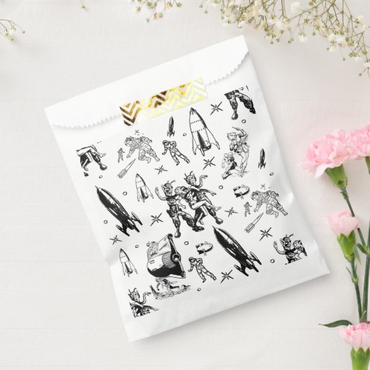 Vintage Alien Comic weiß Geschenktütchen (Versiegelt)