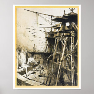 Vintage Alien Einmarsch in den Kriegsfilm Poster