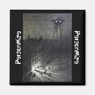 Vintage Alien Einmarsch in den Welt Kriegsfilm Magnet