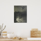 Vintage Alien Invasion Illustration Poster (Küche)