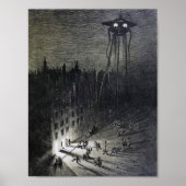 Vintage Alien Invasion Illustration Poster (Vorne)