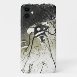 Vintage-Alien-Invasion-Weltkriegs-UFO-Film grau Case-Mate iPhone Hülle