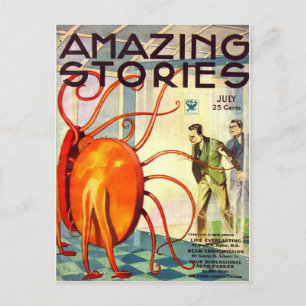 Vintage Alien SciFi Postkarte