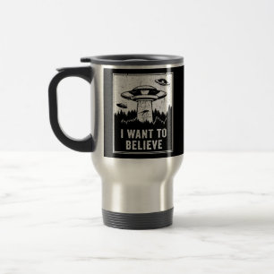 Vintage Alien UFO Hunter Wollte ich zu glauben Ret Reisebecher