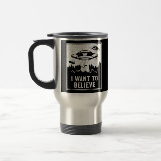 Vintage Alien UFO Hunter Wollte ich zu glauben Ret Reisebecher