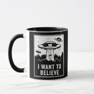 Vintage Alien UFO Hunter Wollte ich zu glauben Ret Tasse