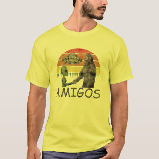 Vintage-Alien- und Bigfoot-Freundschaftsbündnis T-Shirt