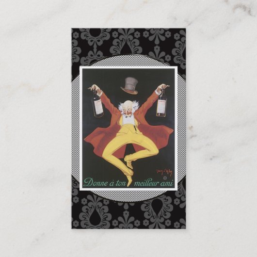 Vintage Alkohol-Geschäfts-Karte Visitenkarte (Vorderseite)