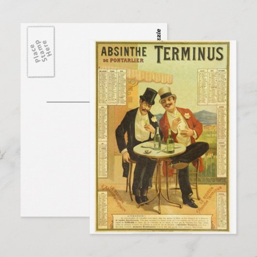 Vintage Alkoholwerbung Postkarte (Vorne/Hinten)