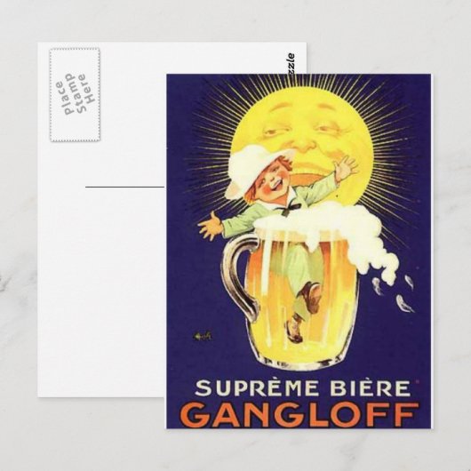 Vintage Alkoholwerbung Postkarte (Vorne/Hinten)