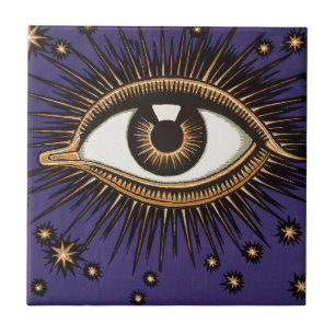Vintage All Seeing Eye Mystische Himmlische Kunst Fliese