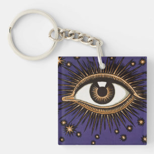 Vintage All Seeing Eye Mystische Himmlische Kunst Schlüsselanhänger