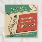 Vintage All Star Baseball Men 50th Birthday Geschenkanhänger (Rückseite)