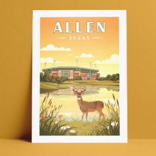 Vintage Allen Texas Postkarte