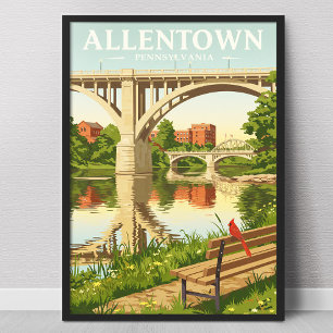 Vintage Allentown Pennsylvania Poster