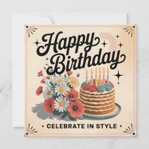 Vintage "Alles Gute zum Geburtstag - Feiern Sie im Karte