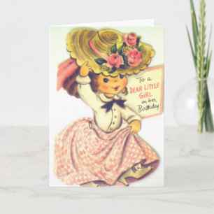 Vintage Alles Gute zum Geburtstag kleines Mädchen Karte