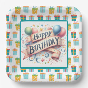 Vintage Alles Gute zum Geburtstag Pappteller