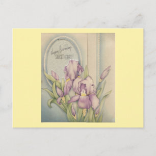 Vintage Alles Gute zum Geburtstag Schatz mit Iris Postkarte