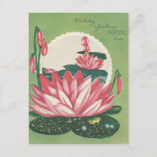 Vintage Alles Gute zum Geburtstag Schwester Mit Se Postkarte