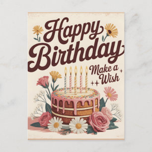 Vintage "Alles Gute zum Geburtstag - Wünsche dir e Postkarte